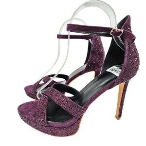 Rag & Co Purple Rhinestone Stiletto Heels Size US10 / UK8 Elegant Evening Shoes
